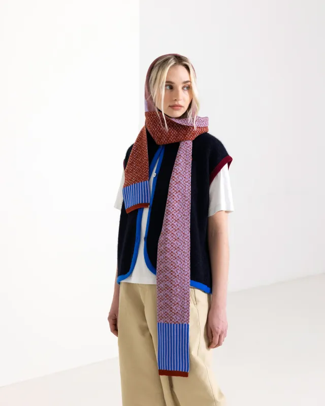 Wolvis | Ampersand merino hooded scarf - lilac terra - 100% merino wool