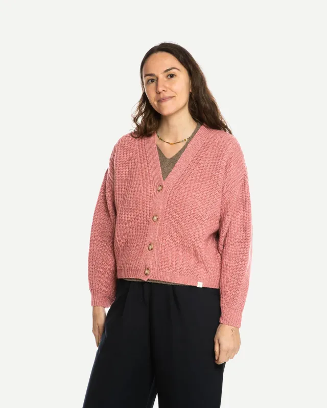 Matona | LAST ONE in M - Organic knit cardigan old rose - wool &amp; organic cotton