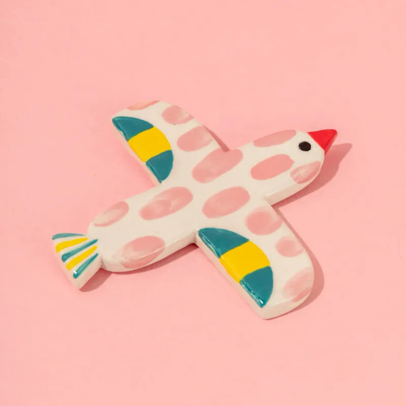 Ana Seixas | Ceramic bird pink - handmade in Portugal