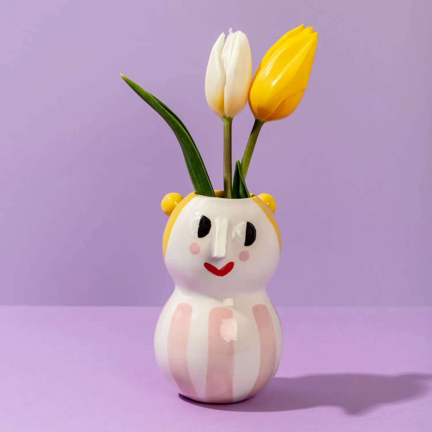 Ana Seixas | Lili ceramic vase pink yellow - handmade in Portugal