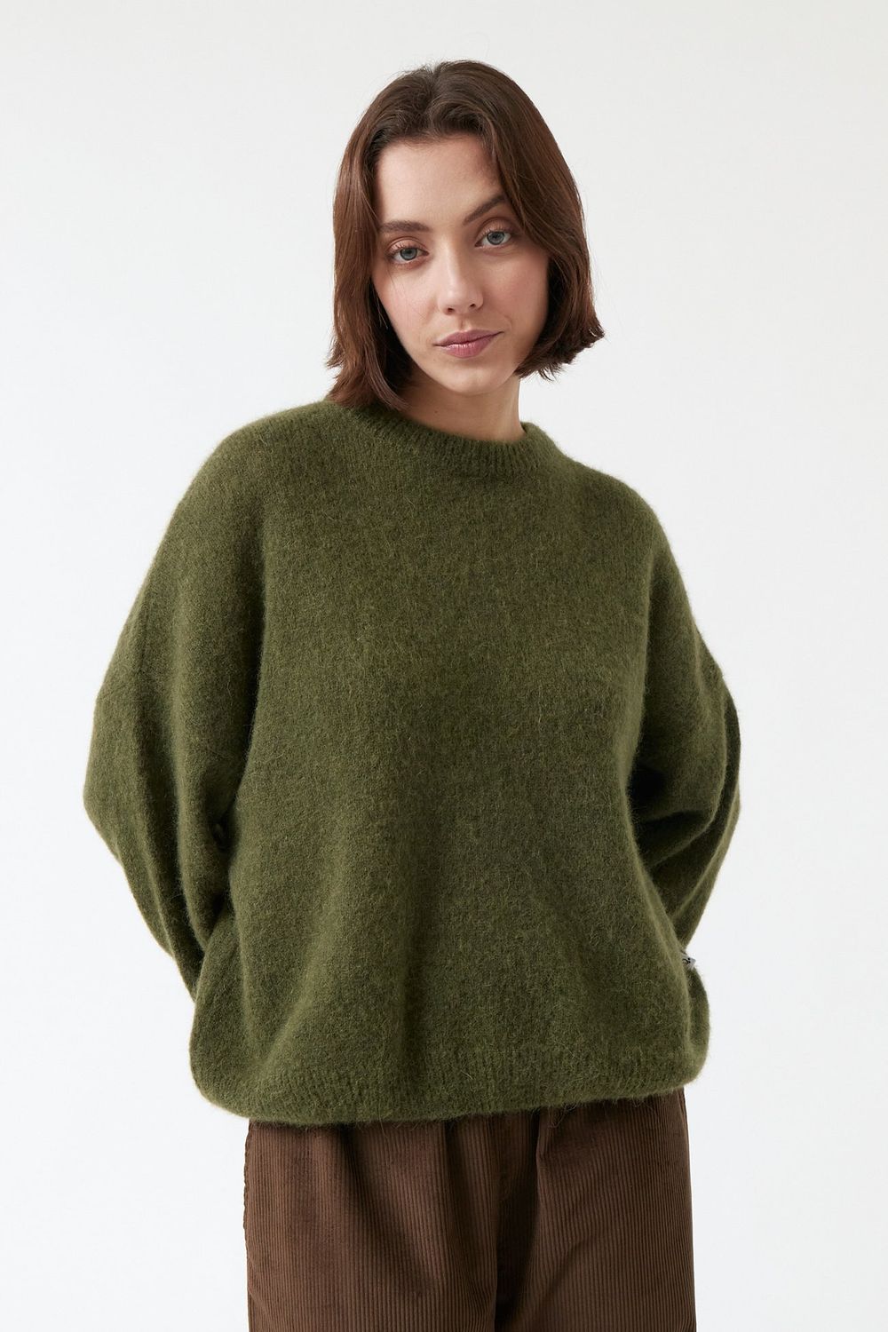 amt. Studio | Galeta sweater baby alpaca &amp; merino wool - Olive green - made in Spain