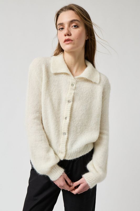 amt. Studio | Praline wool cardigan - organic cotton &amp; alpaca wool - made in Spain