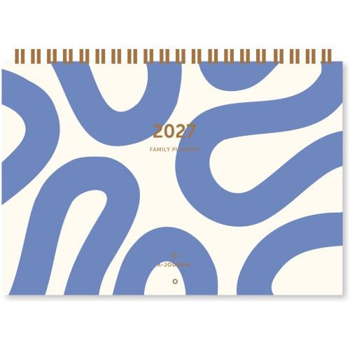 A-journal | Family planner 2027 - flow blue - for 5 family members and weekly overviews
