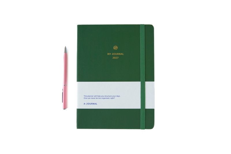 A-journal | My Journal Diary 2027 - Green - with weekly overviews