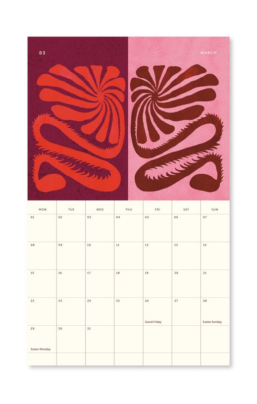 A-journal | Wall calendar 2027 with monthly overviews - arty