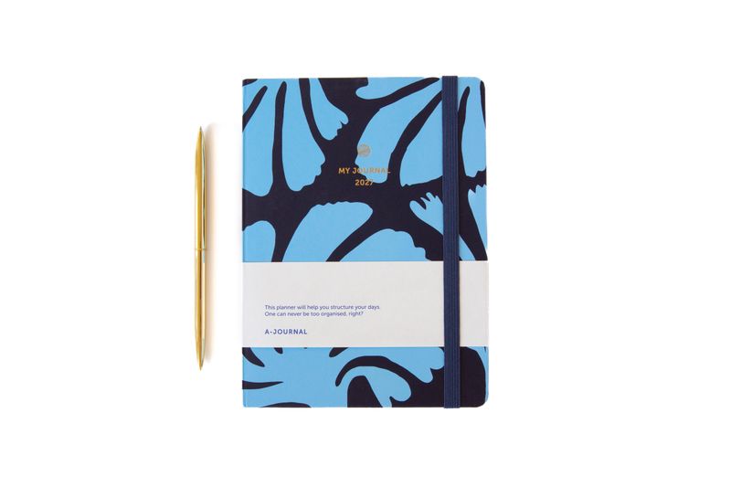 A-journal | My Journal Diary 2027 - floral blue - with weekly overviews
