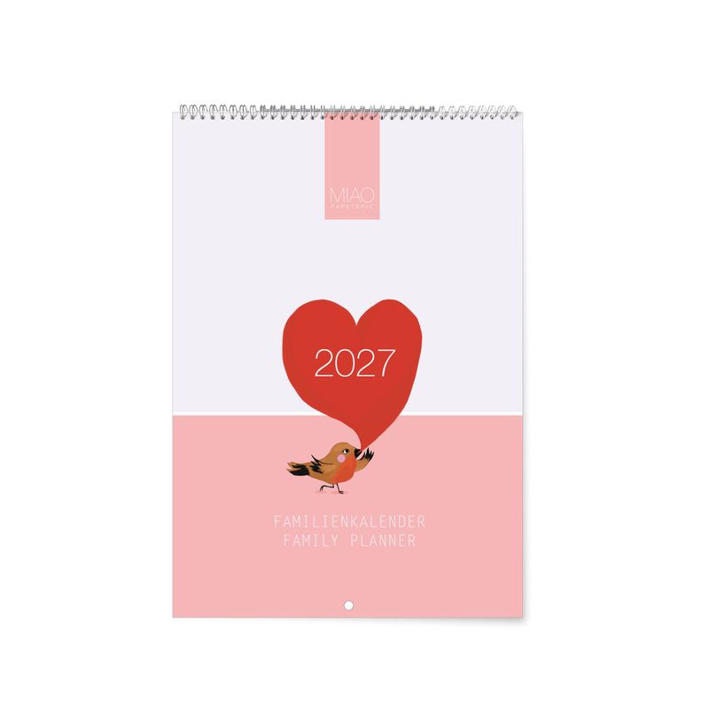 A-journal | Family calendar 2027 - for 5 family members - hand-illustrated