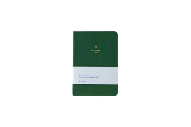 A-journal | A6 pocket Journal Diary 2027 - green - with weekly overviews
