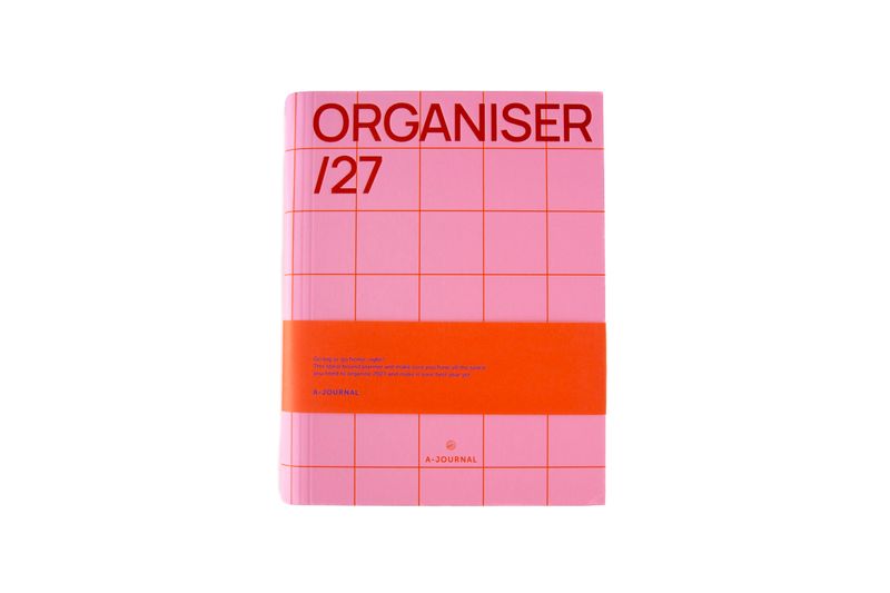 A-journal | Diary organizer 2027 - checkered pink red
