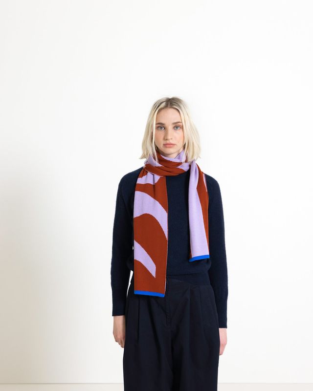 Wolvis | Semicolon midi scarf - lilac terra - 100% merino wool - designed and made in Belgium