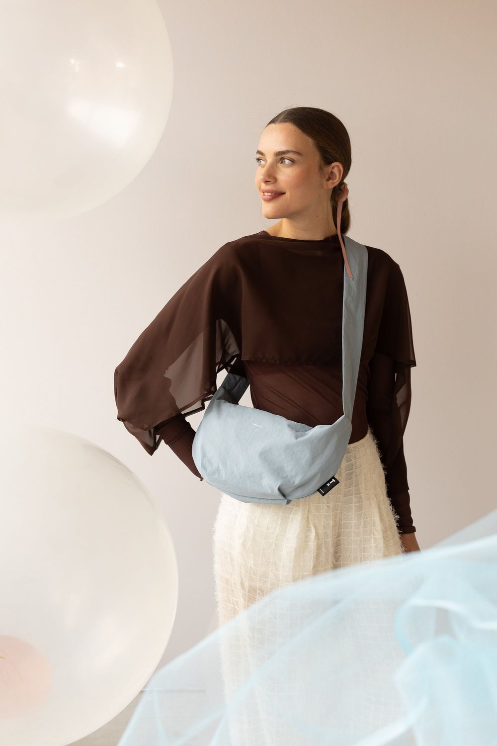 Tinne+Mia | Dide cross body bag pearl blue - waterproof nylon