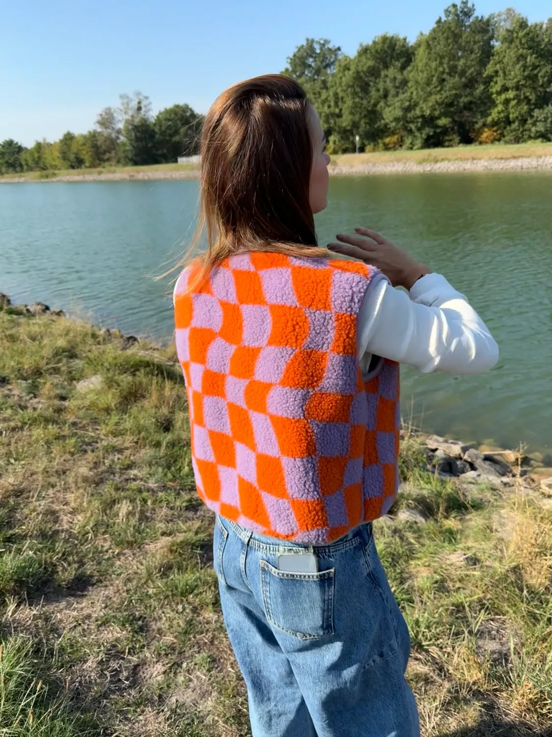 Alwero | Bodywarmer "TYB" merino wool, lilac &amp; orange - made in Poland