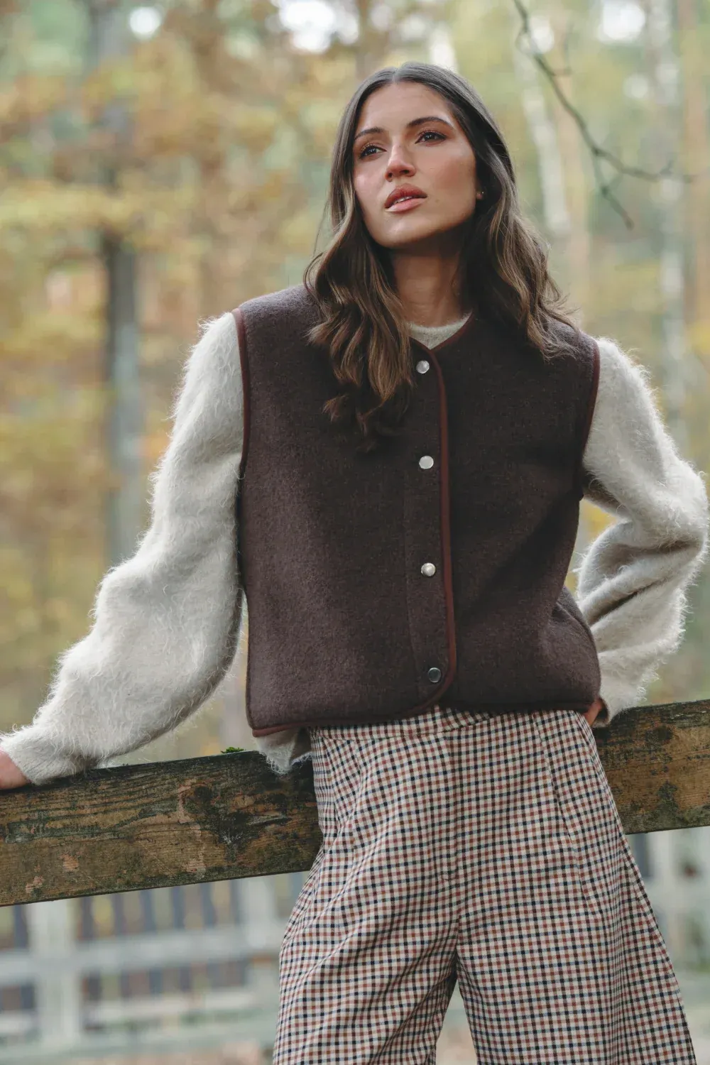 Alwero | Bodywarmer "TYB" choco martini felted wool - made in Poland