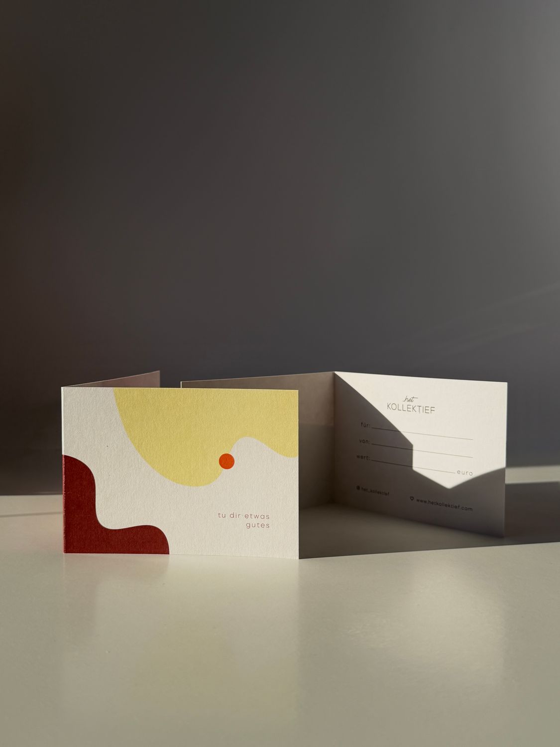 Gift Card Gutscheinkarte - yellow brown - tu dir etwas gutes