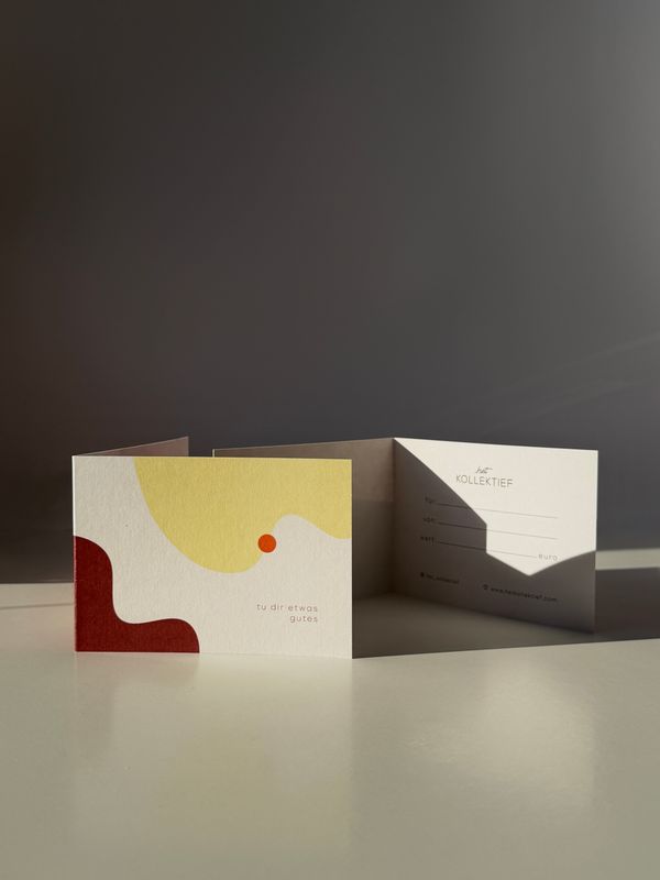 Gift Card Gutscheinkarte - yellow brown - tu dir etwas gutes