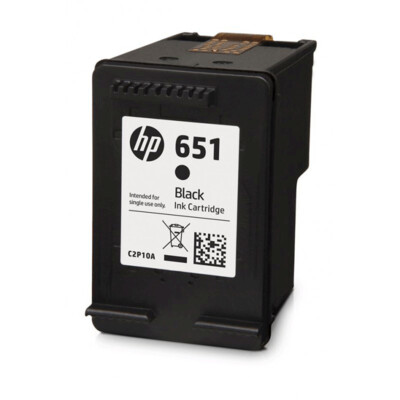 HP 651 Black Original Ink Advantage Cartridge ( 600 pages) (C2P10AE) (C2P10AE)