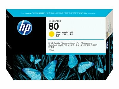 HP No. 80 Ink Cartridge Yellow 175ml HP No. 80 Ink Cartridge Yellow 175ml