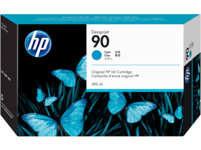 HP No. 90 Cyan Ink Cartridge (400 ml) HP No. 90 Cyan Ink Cartridge (400 ml)