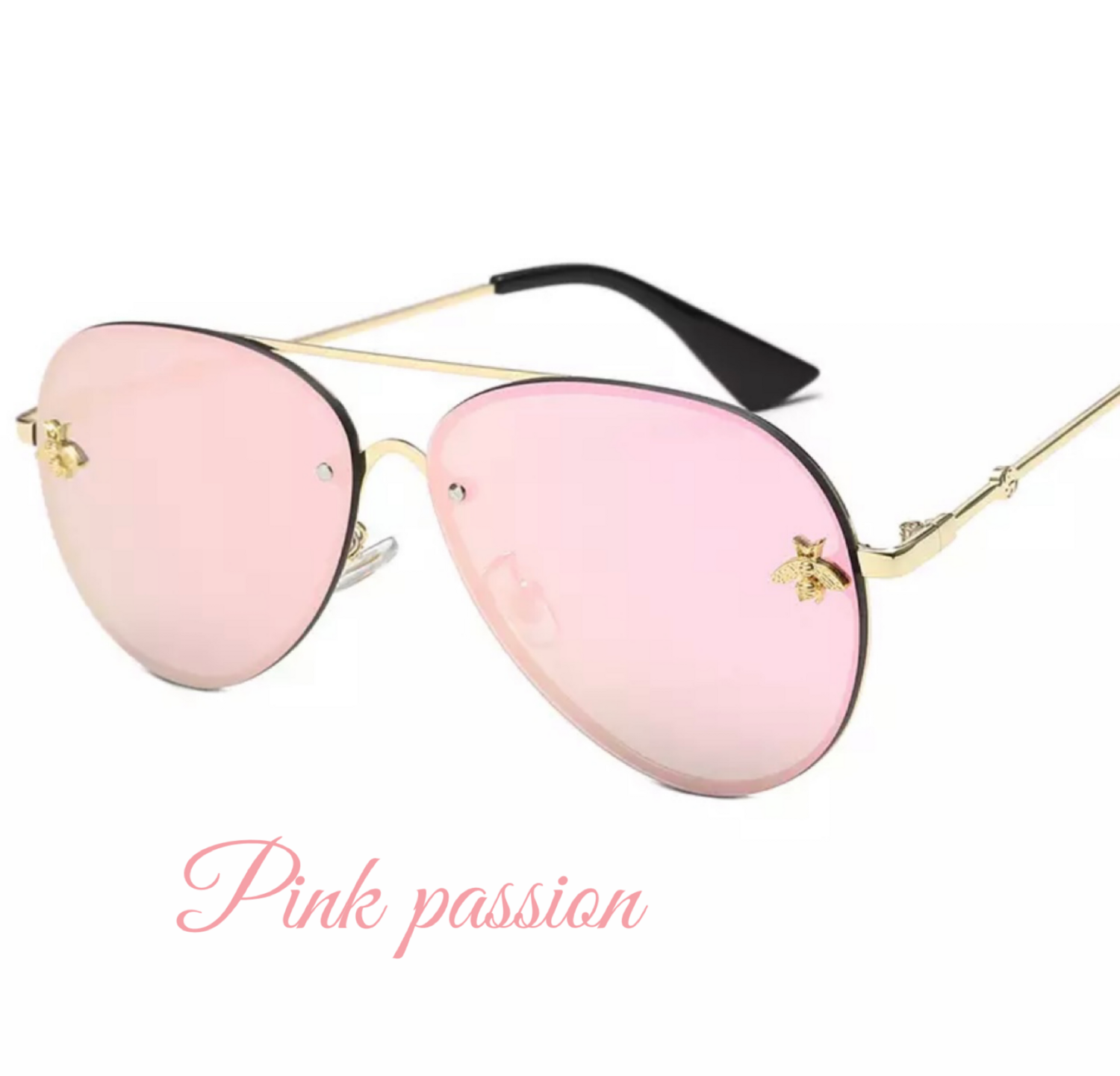 Vintage pilot style women’s sunglasses, Colour: Pink Passion