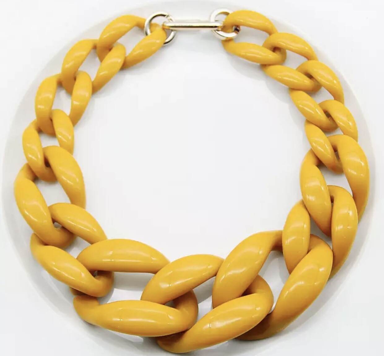 Acrylic Chain Necklace with Alloy Hook, Colour: Yellow