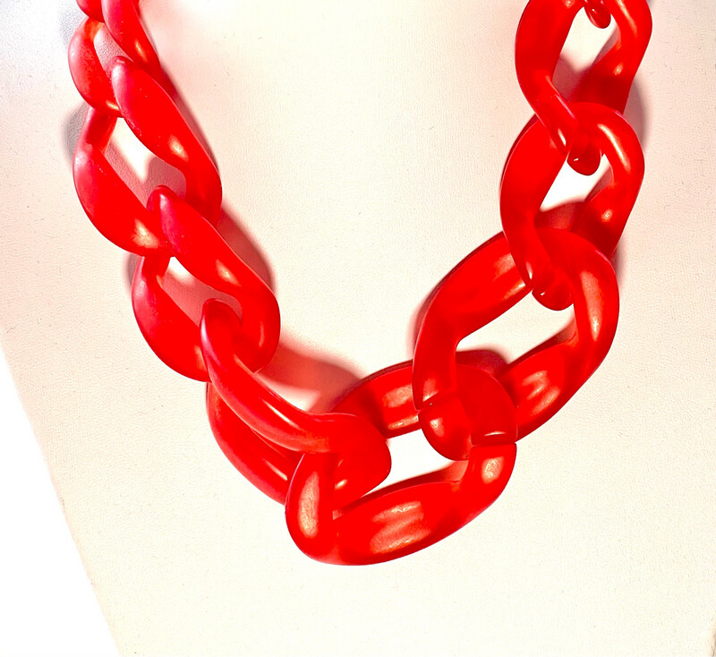 Red Large Chain Necklace