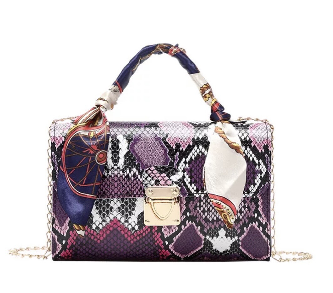 Cross Body Snake Skin Clutch Bag 