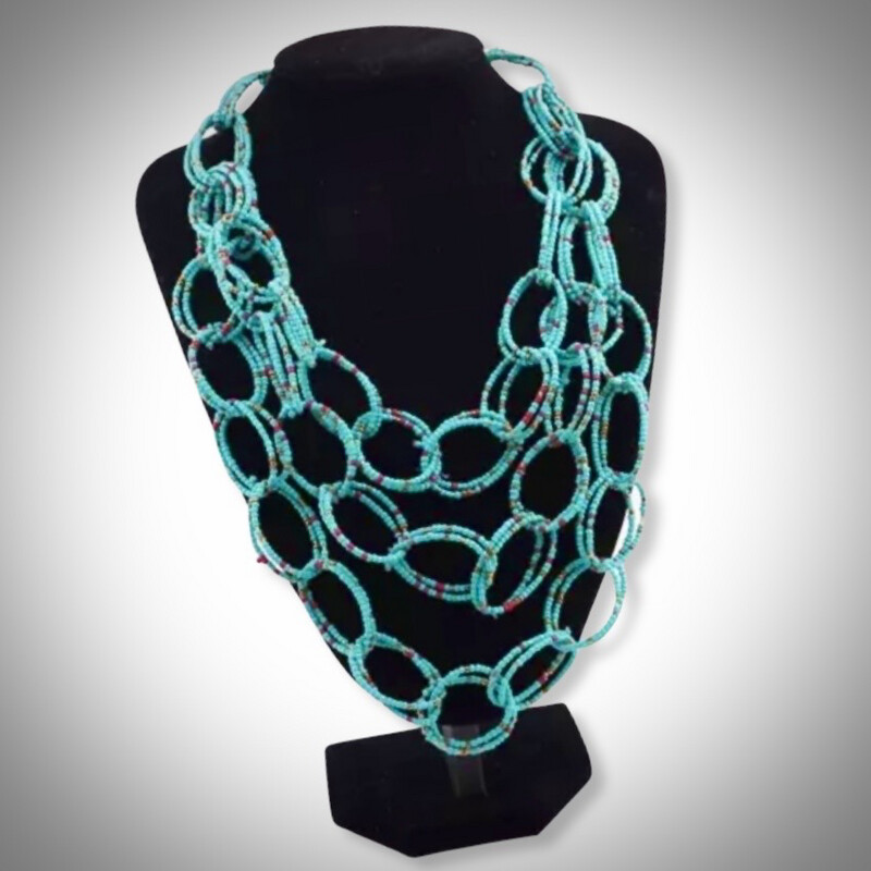 Chain Link Beaded Boho Necklace