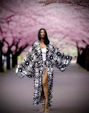 Tribal Monochrome Kimono