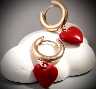 In Ear Heart Charm Earrings