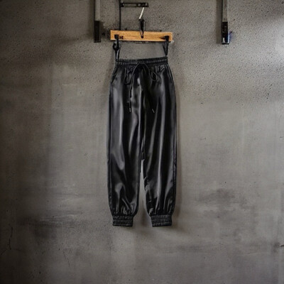 Black Satin Joggers