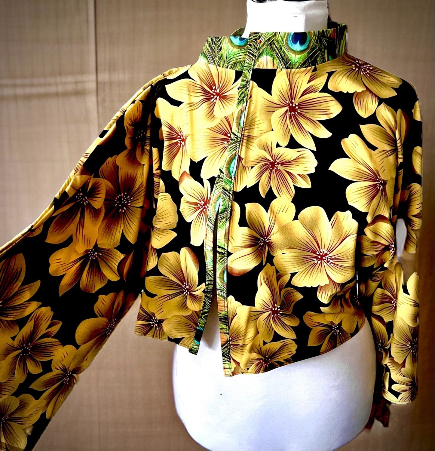 Vintage yellow bolero kimono