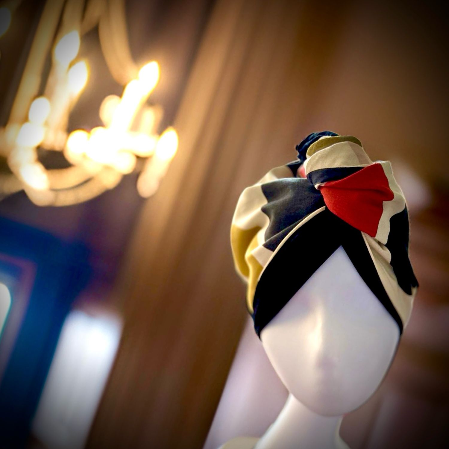 Bold print reversible turban 
