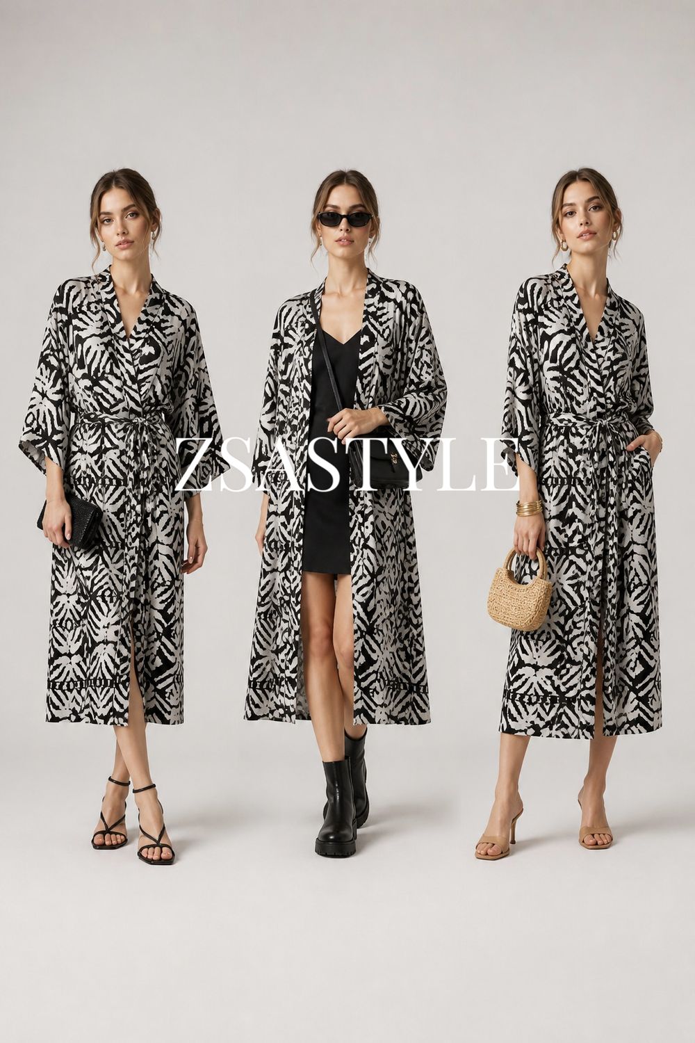 Tribal Monochrome Kimono Tribal Monochrome Kimono