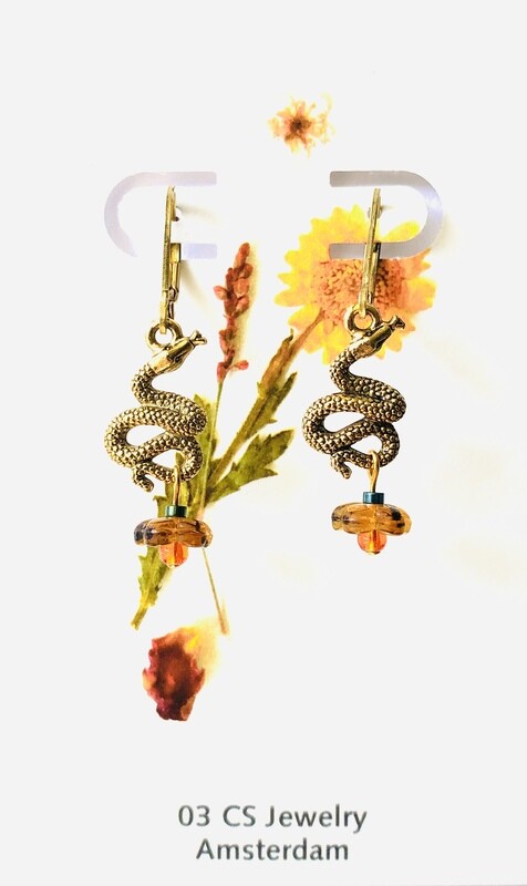 Rattle snake flower earrings