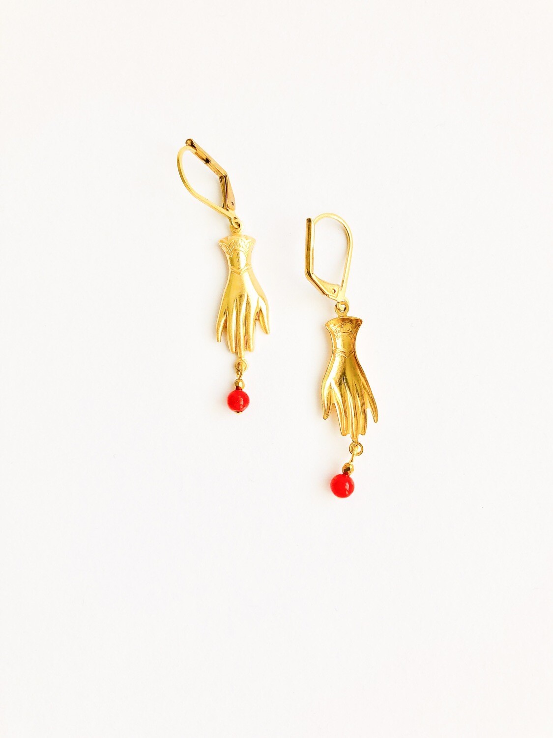 Frida helping hand flower earrings