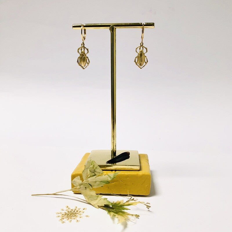 Happy beetle earrings