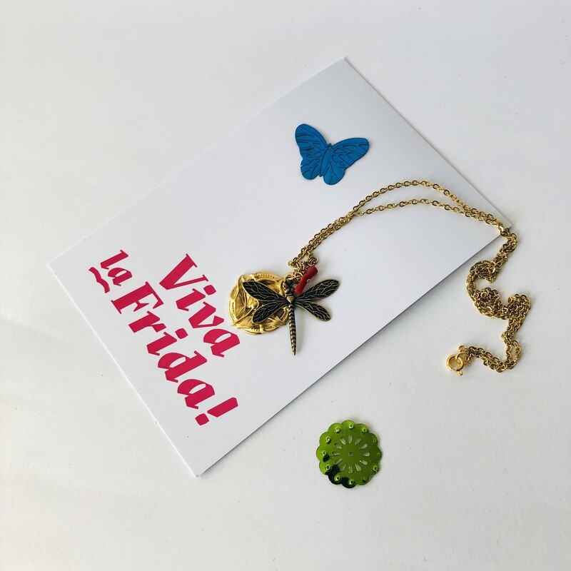 Diego Lily &amp; dragonfly necklace