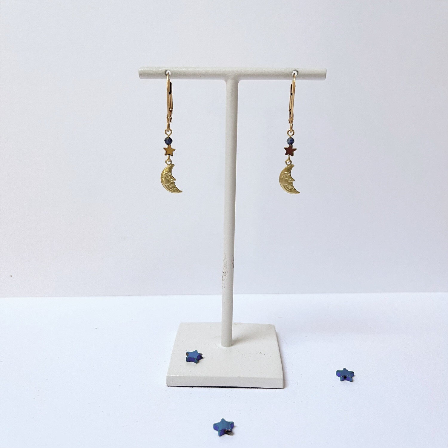 Crescent moon en twinkle star necklace