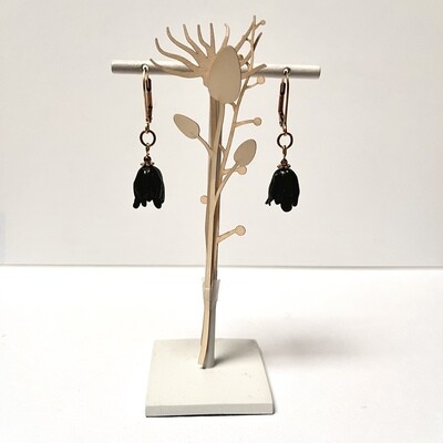 Black tulip earrings