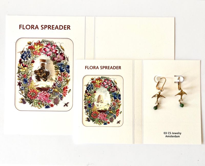 Flora spreader &amp; flying swallows earrings