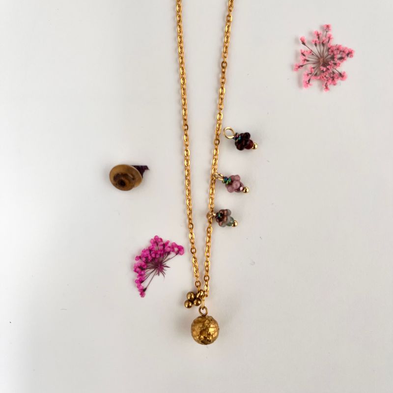Balls &amp; flower cup necklace