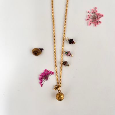 Balls &amp; flower cup necklace