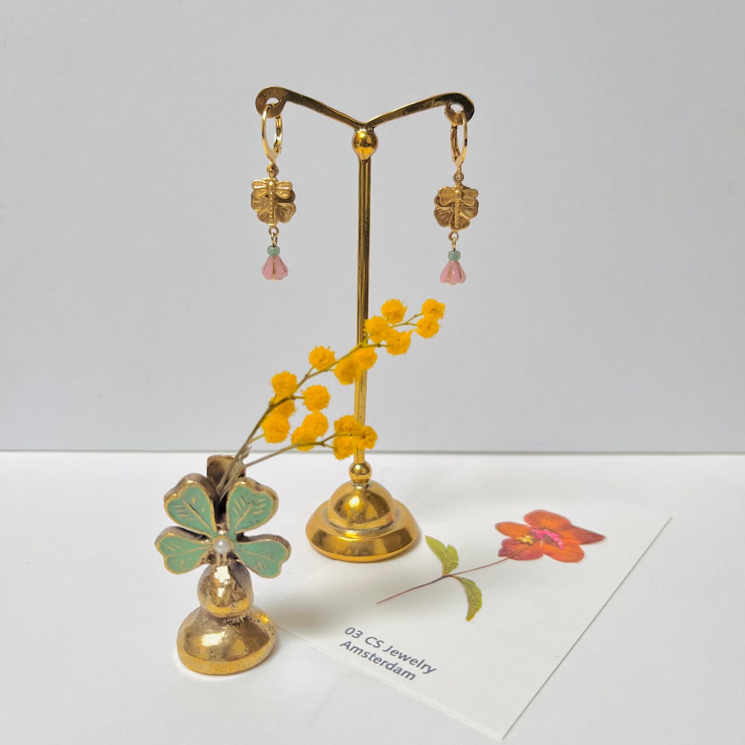 Lucky Flower &amp; dragonfly earrings