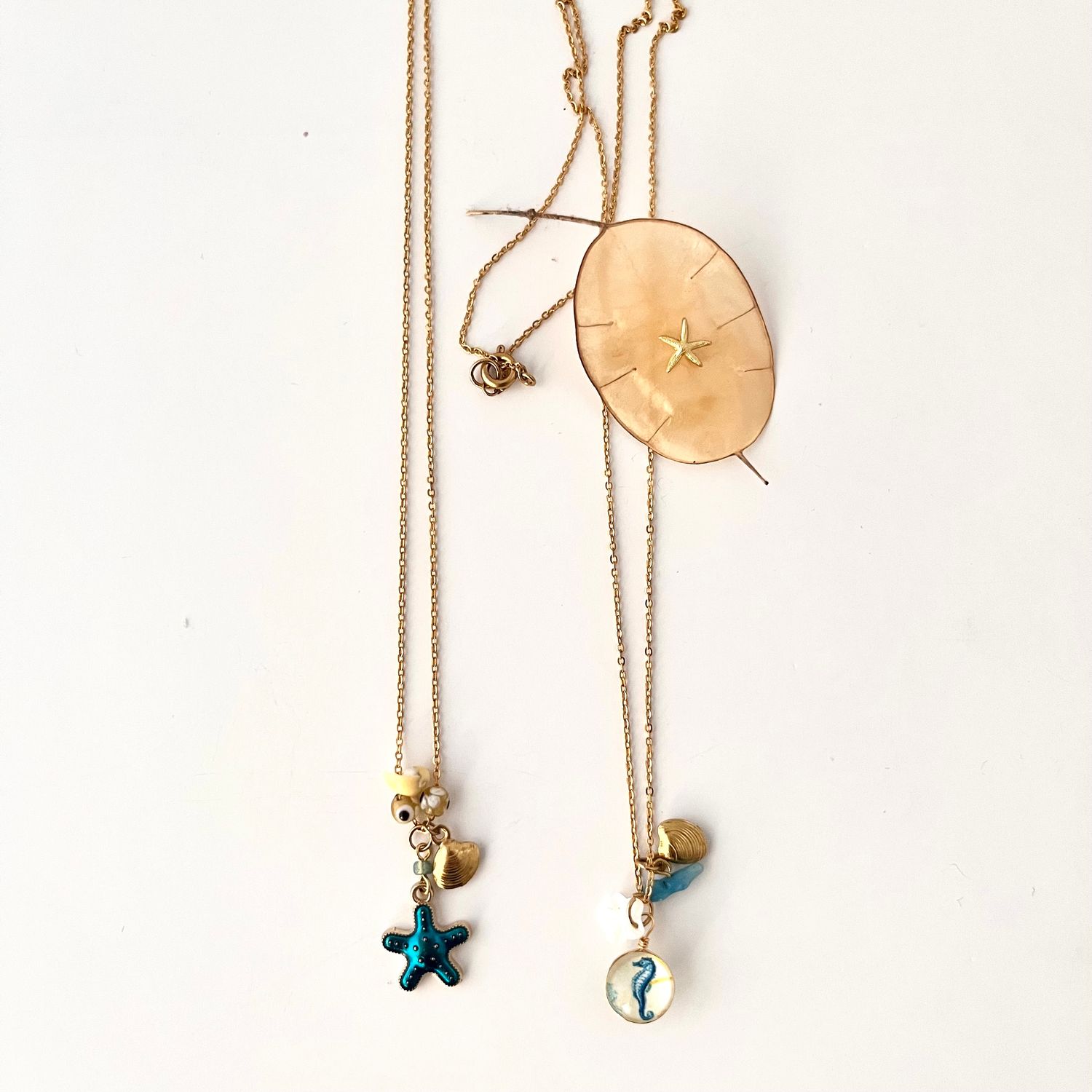 Blue seahorse necklace