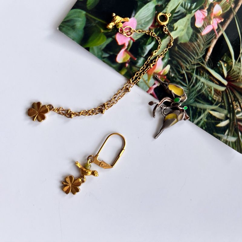 Lucky clover &amp; petit bird bracelet