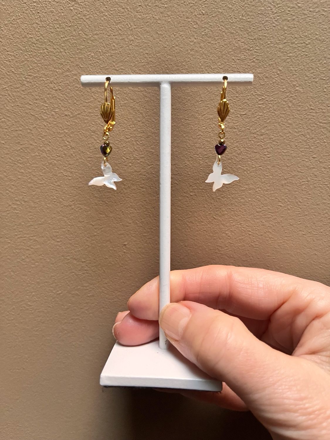 Mother of pearl butterfly earrings