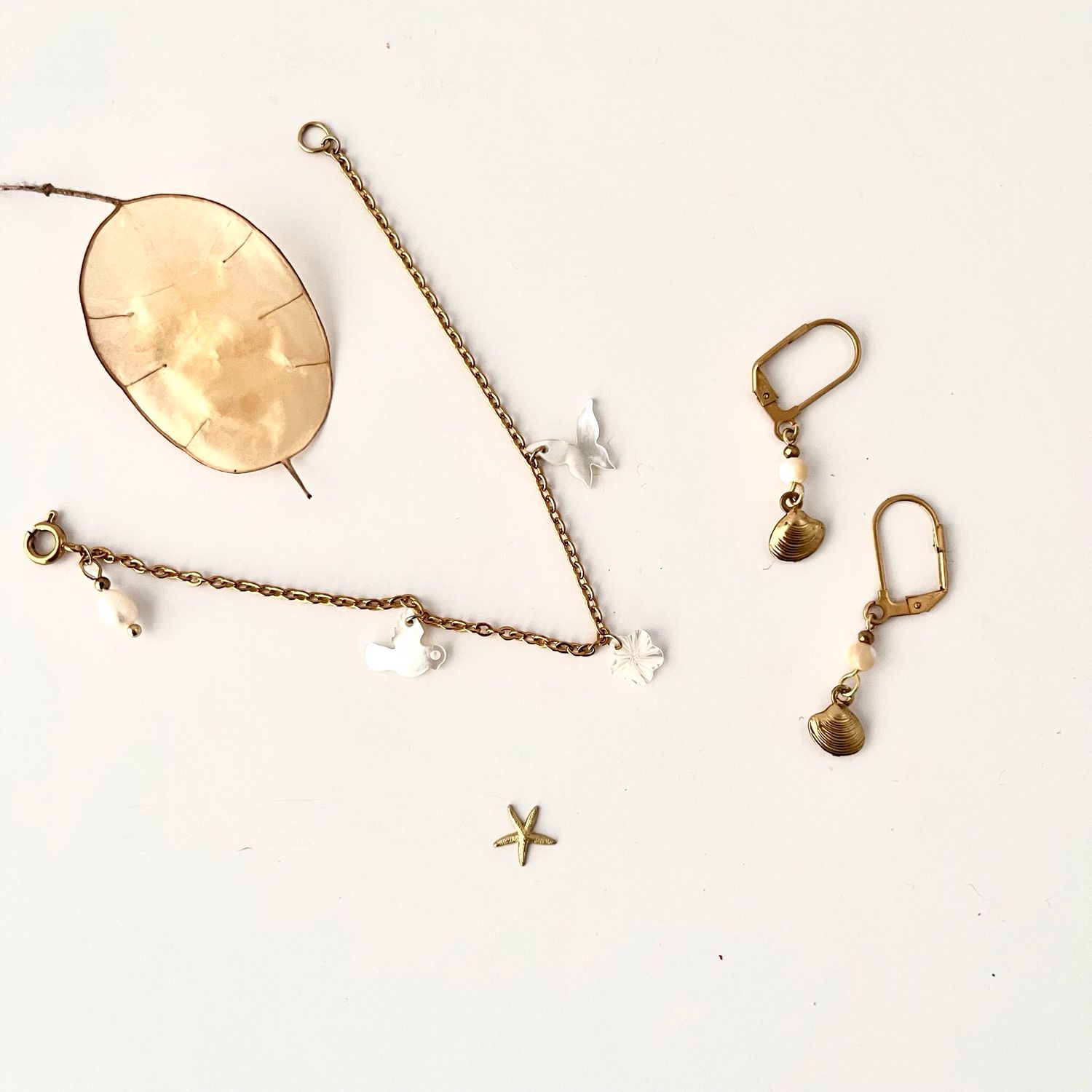 Mother of pearl butterfly earrings