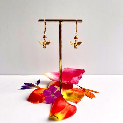 Double honey bee earrings