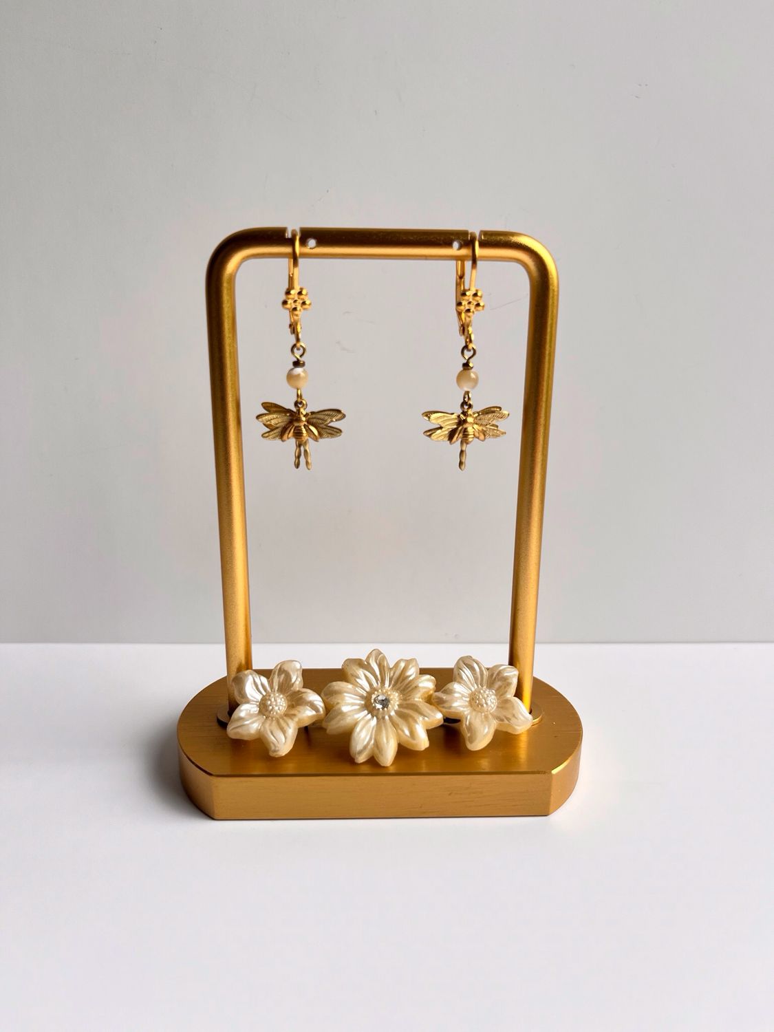 Double honey bee earrings