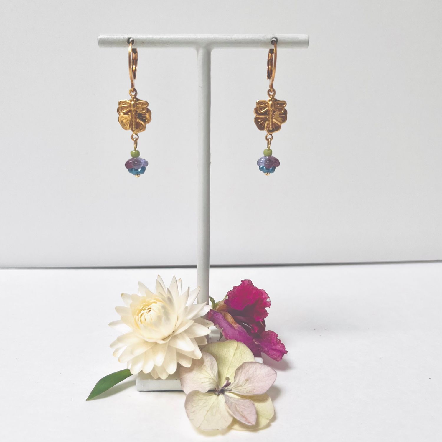 Lucky Flower &amp; dragonfly earrings